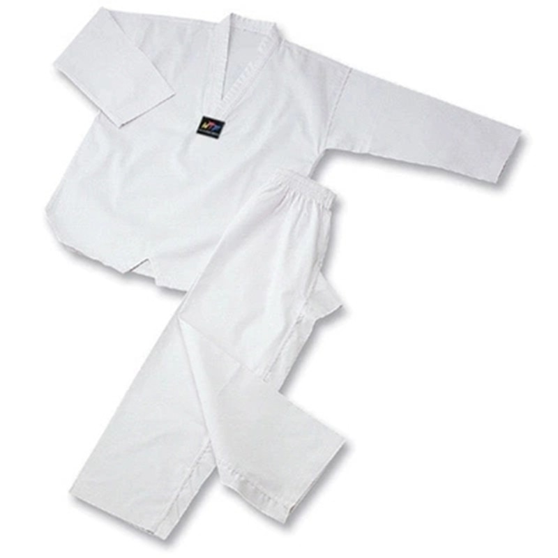 순수한 흰색 태권도 유니폼 품질 도복 어린이 성인 의류, 가라테 유도 정장 TKD 훈련 의류 긴 소매 코트